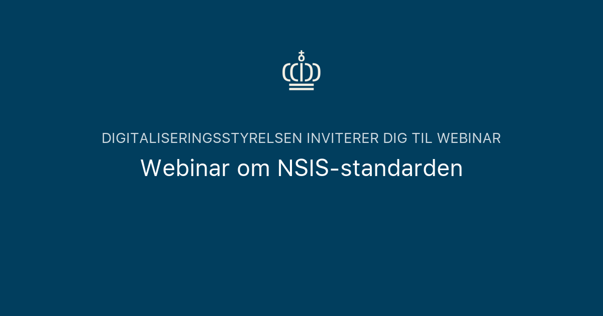 Webinar Om Nsis Standarden Digitaliseringsstyrelsen