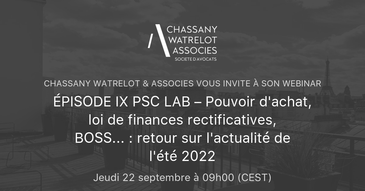 Pisode Ix Psc Lab Pouvoir D Achat Loi De Finances Rectificatives