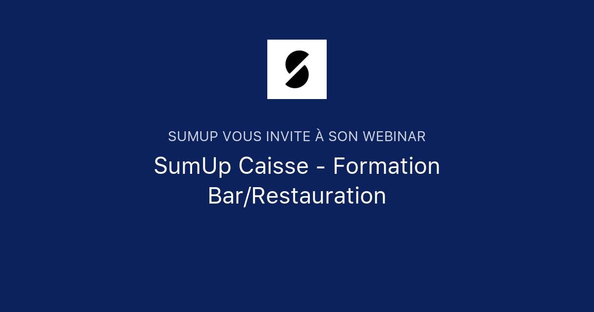 SumUp Caisse Formation Bar Restauration SumUp