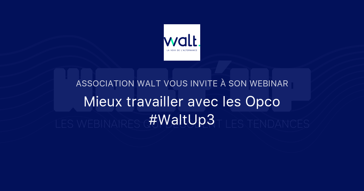 Mieux Travailler Avec Les Opco WaltUp3 Association Walt