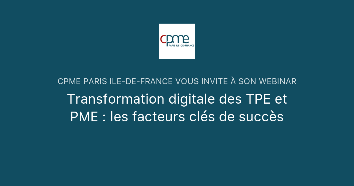 Transformation Digitale Des Tpe Et Pme Les Facteurs Cl S De Succ S