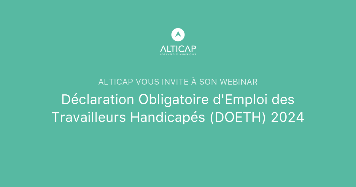 D Claration Obligatoire D Emploi Des Travailleurs Handicap S Doeth