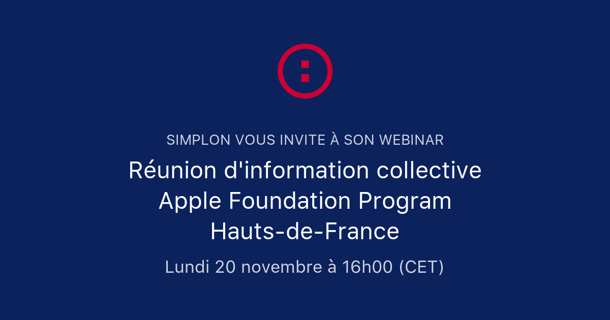 Réunion d'information collective Apple Foundation Program Hautsde