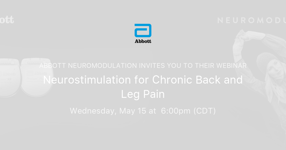 Neurostimulation for Chronic Back and Leg Pain Abbott Neuromodulation