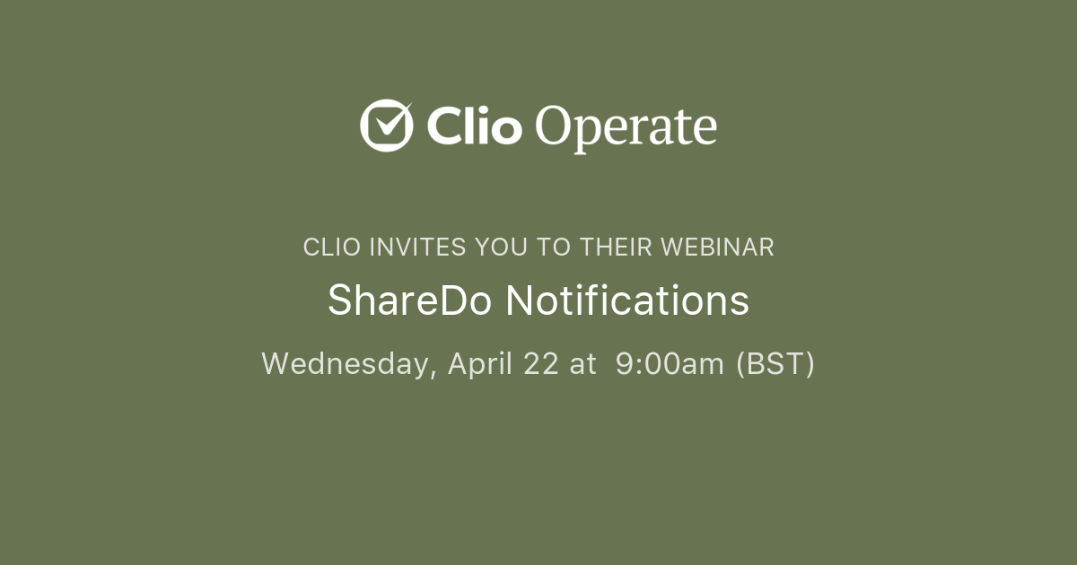 Sharedo ShareDo Notifications | ShareDo