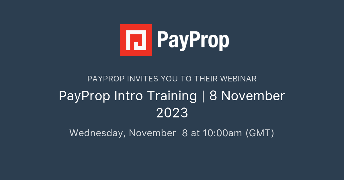 Payprop Layout PayProp Intro Training | 8 November 2023 | PayProp