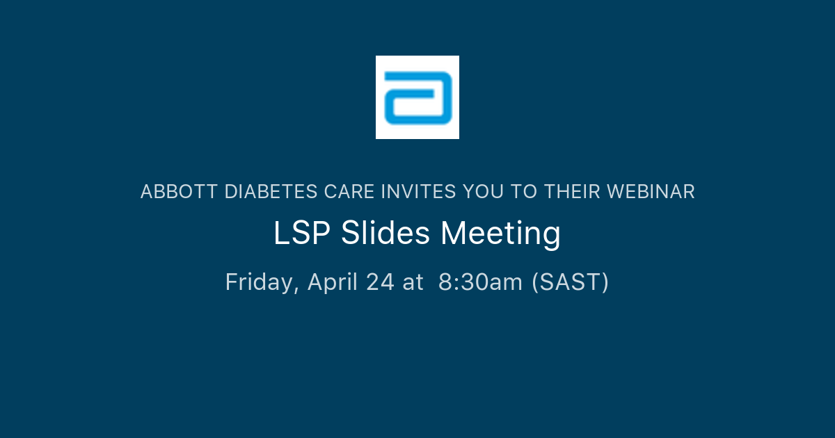 LSP Slides Meeting Abbott Diabetes Care