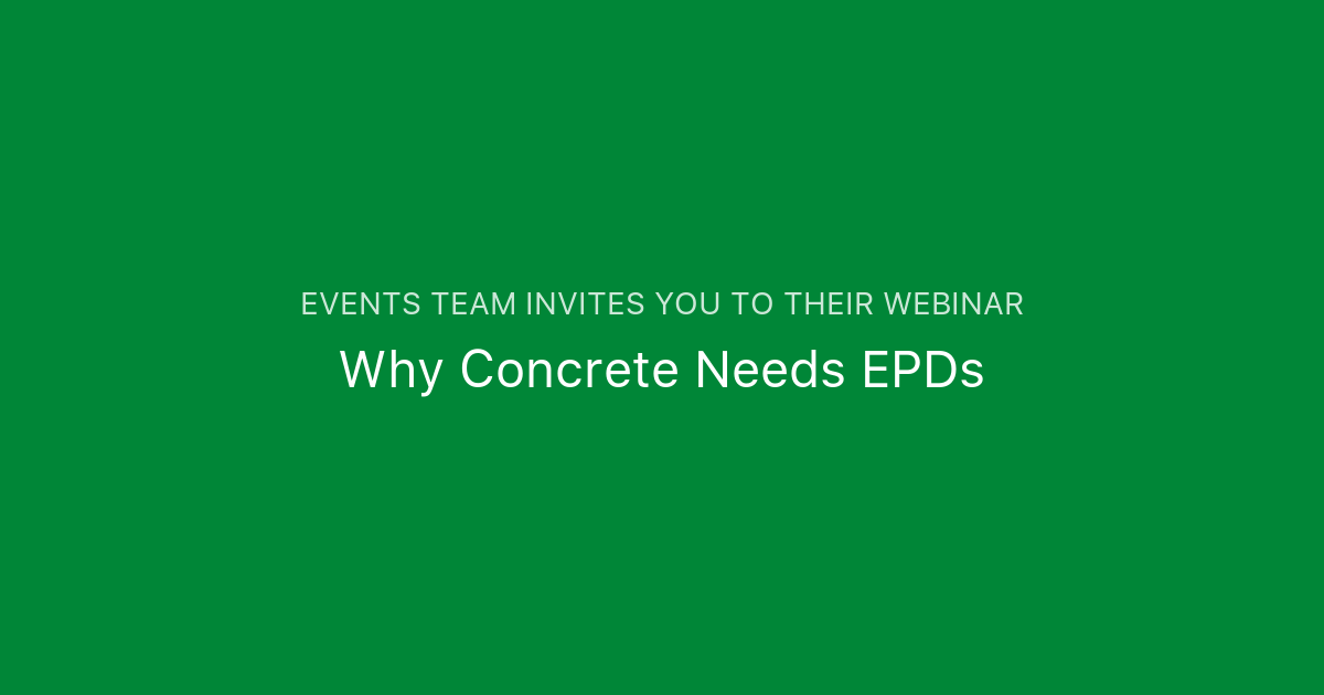 Why Concrete Needs Epds Events Team