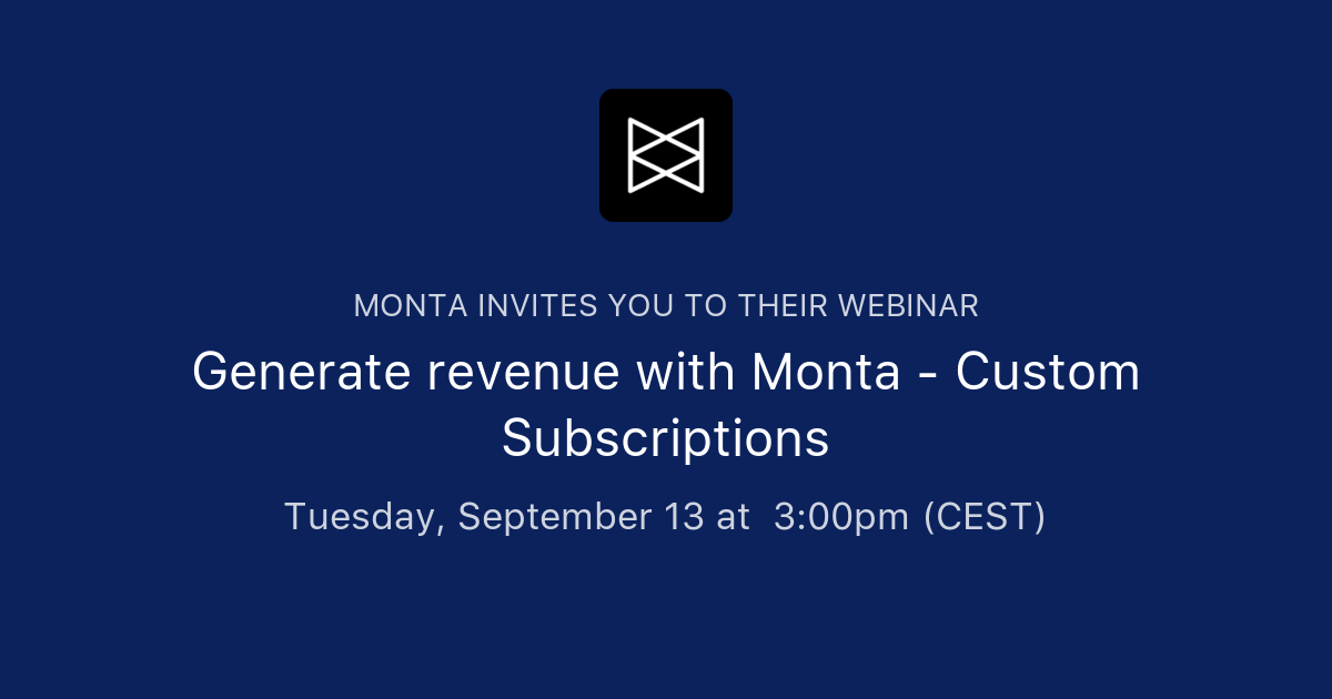 Generate revenue with Monta - Custom Subscriptions | Monta