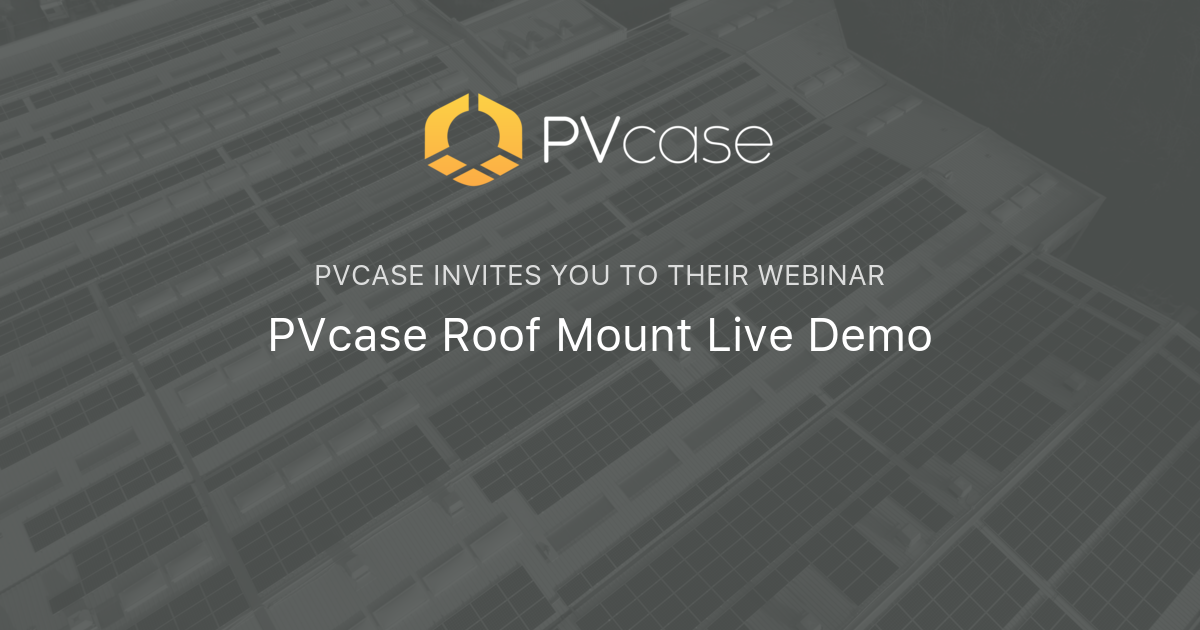 PVcase Roof Mount Live Demo | PVcase