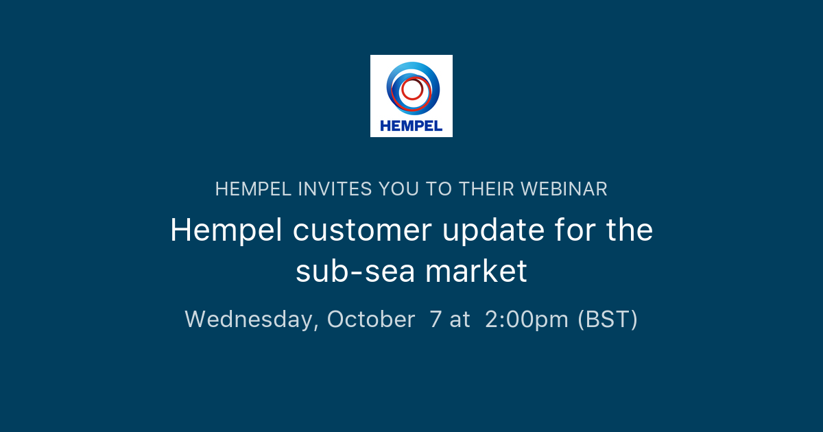 Hempel customer update for the subsea market Hempel