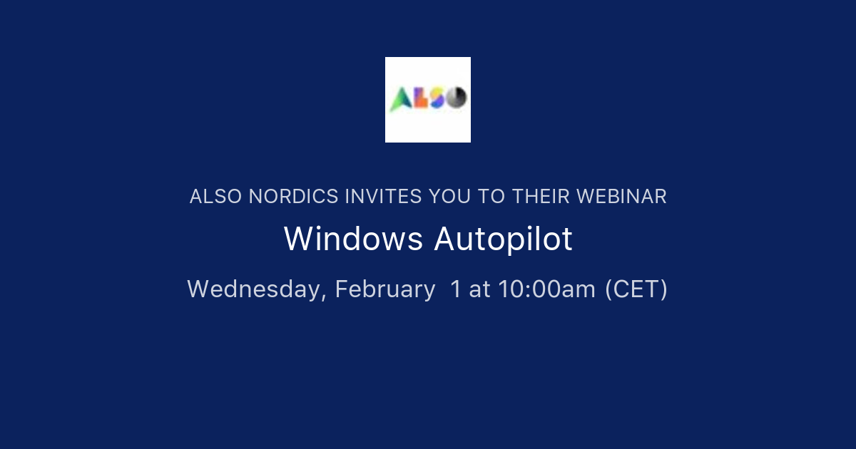 Windows Autopilot ALSO Nordics