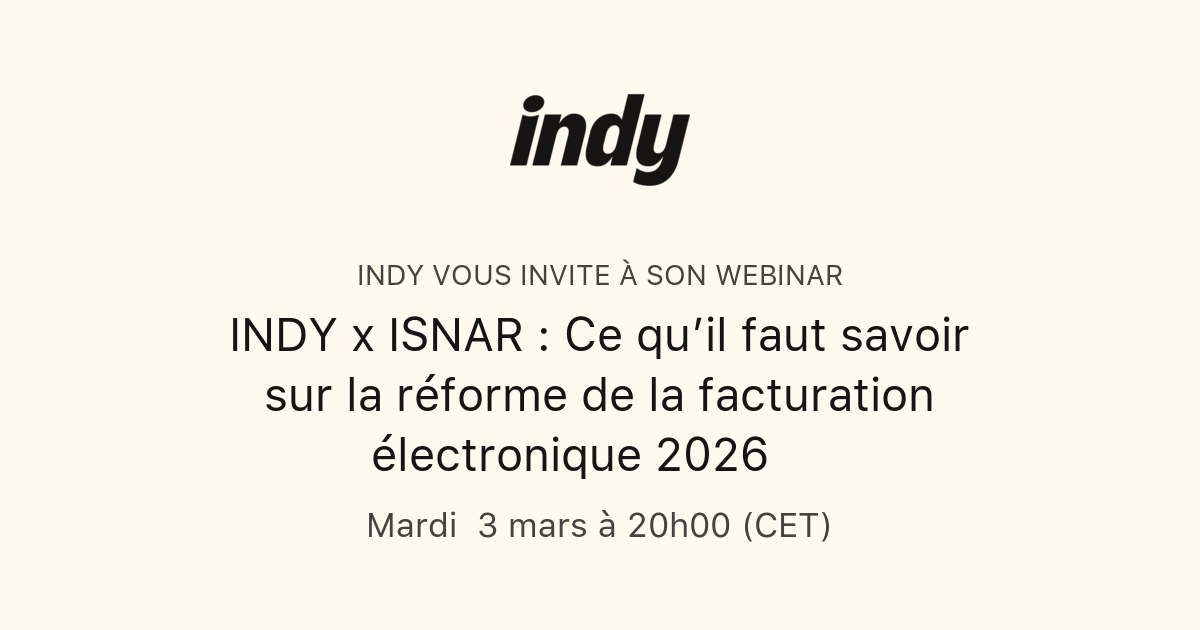 INDY x ISNAR : Ce qu’il faut savoir sur la réforme de la facturation ...