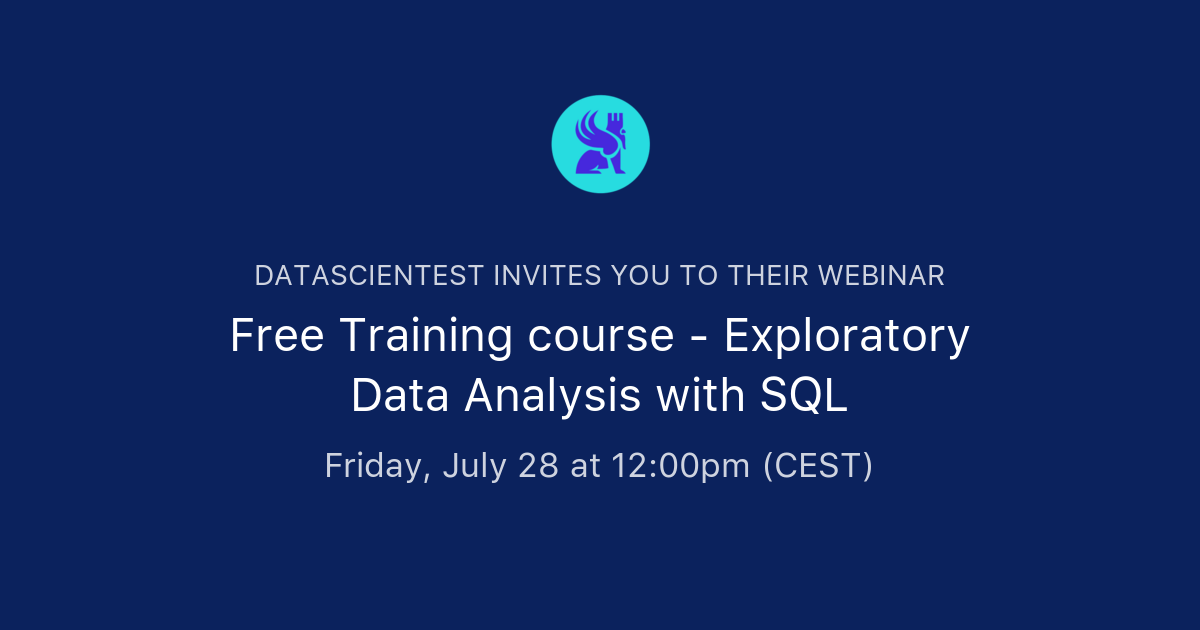 Free Training course - Exploratory Data Analysis with SQL | DataScientest