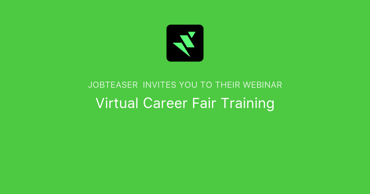 Virtual Career Fair Training | JobTeaser