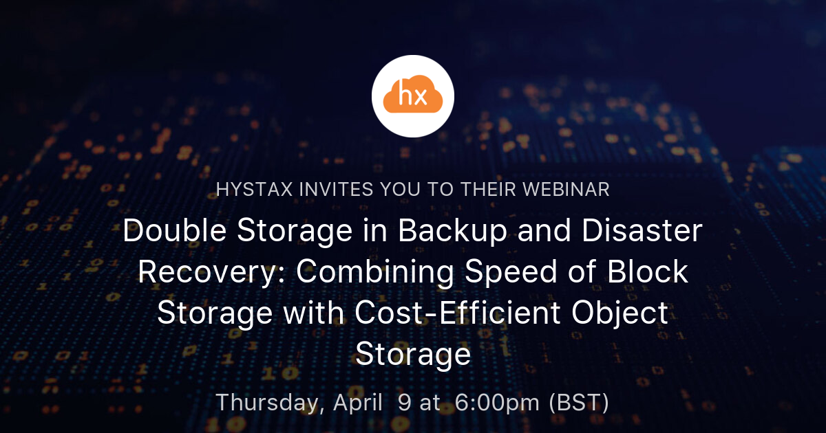 Rackspace Block Storage Double Storage in Backup and Disaster Recovery: Combining Speed of ...