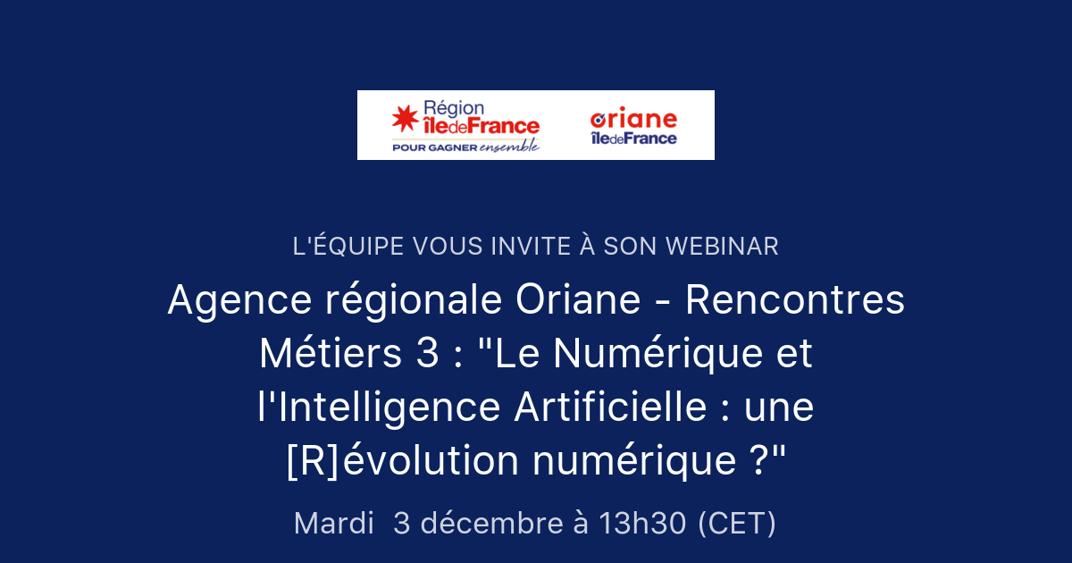 Agence régionale Oriane - Rencontres Métiers 3 : 