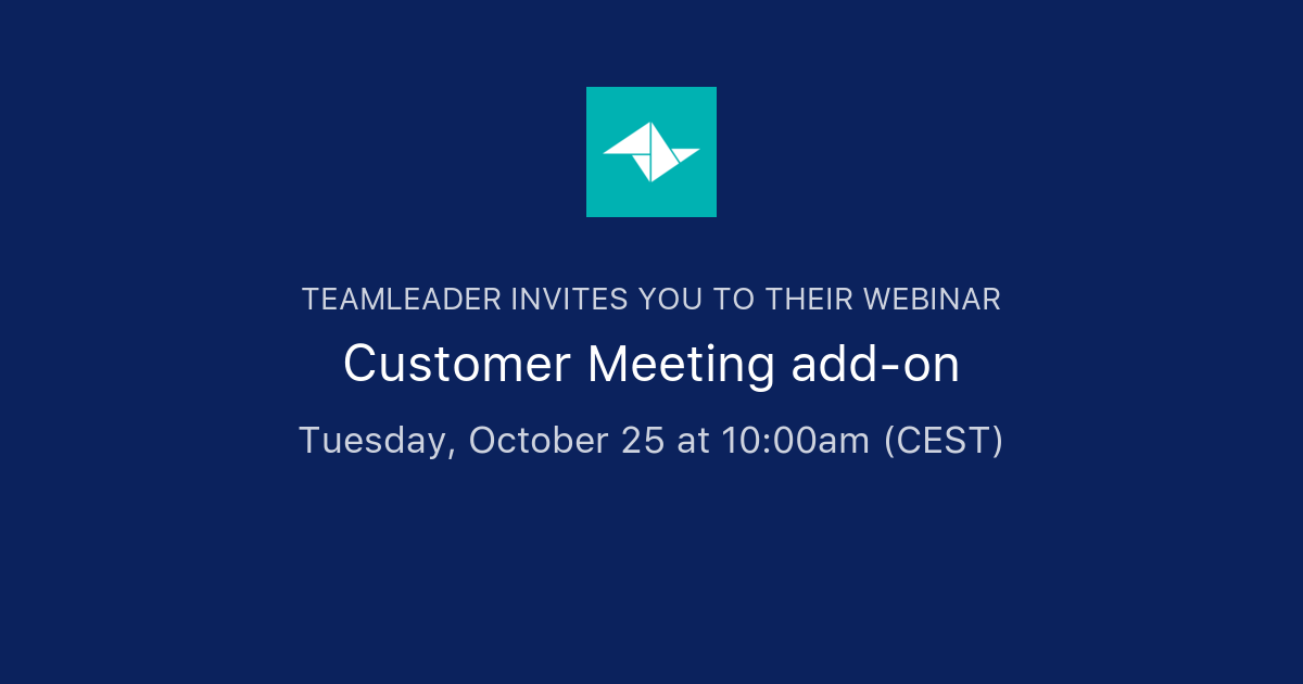 Customer Meeting add-on | Teamleader