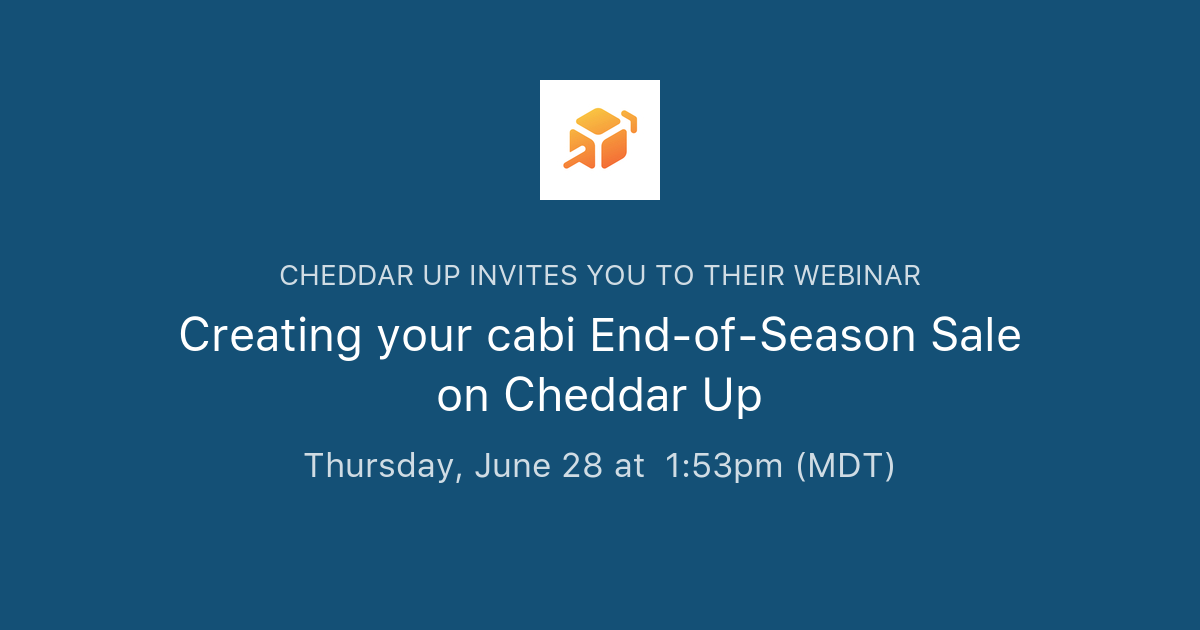 Creating your cabi EndofSeason Sale on Cheddar Up Cheddar Up