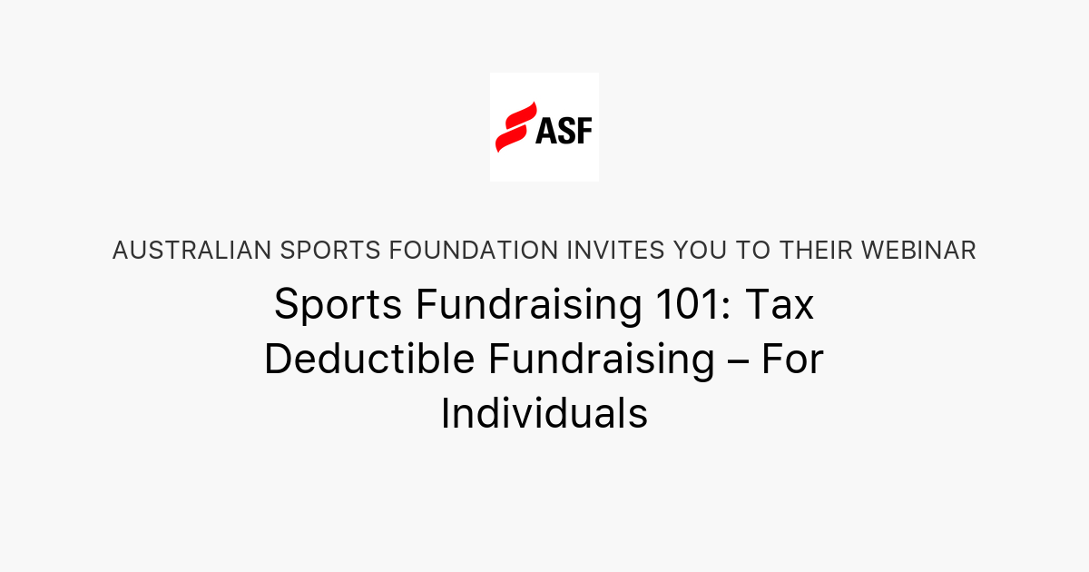 Sports Fundraising 101 Tax Deductible Fundraising For Individuals