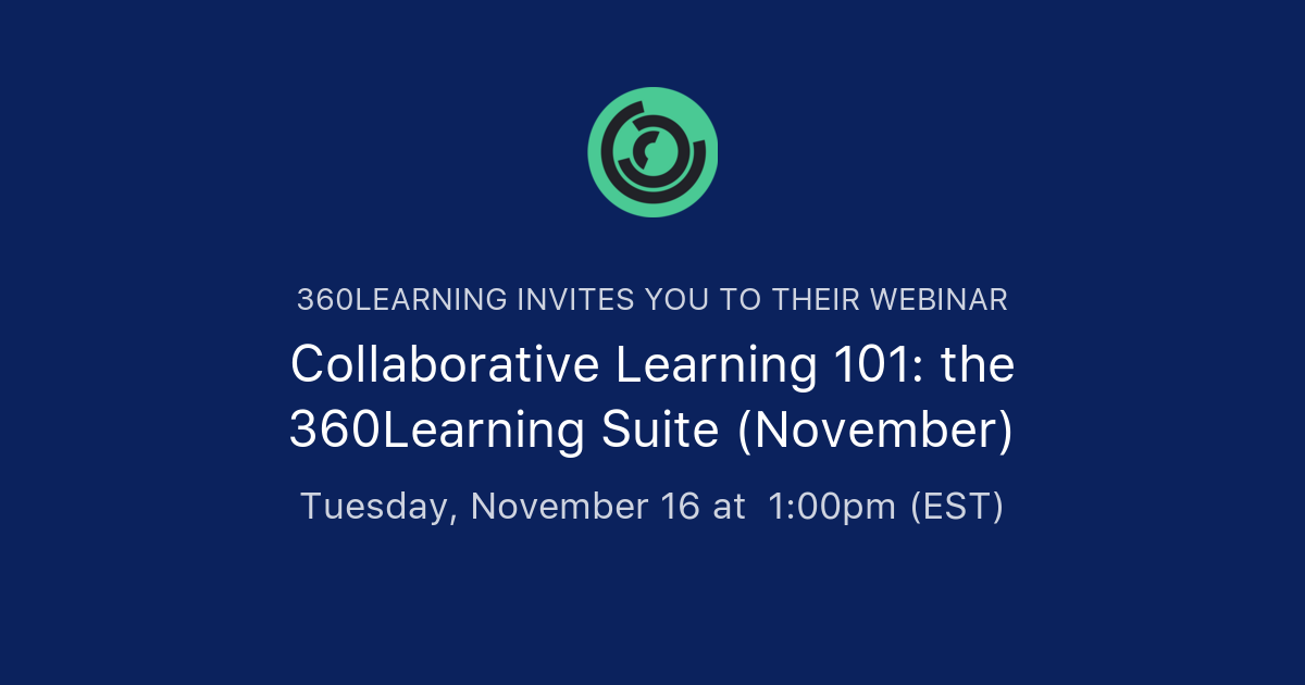 Collaborative Learning 101: the 360Learning Suite (November) | 360Learning