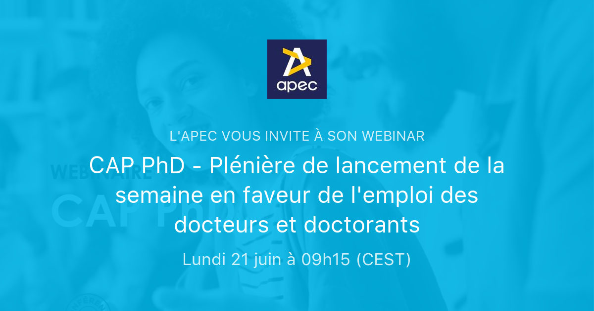 CAP PhD - Plénière De Lancement De La Semaine En Faveur De L'emploi Des ...