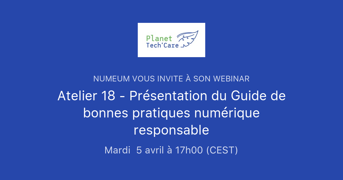 Atelier 18 - Présentation Du Guide De Bonnes Pratiques Numérique ...