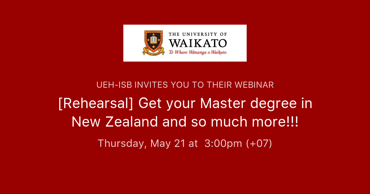 [Rehearsal] Get your Master degree in New Zealand and so much more