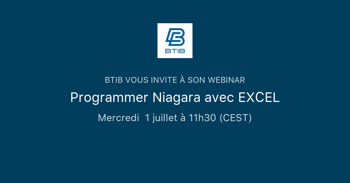 Programmer Niagara avec EXCEL BTIB