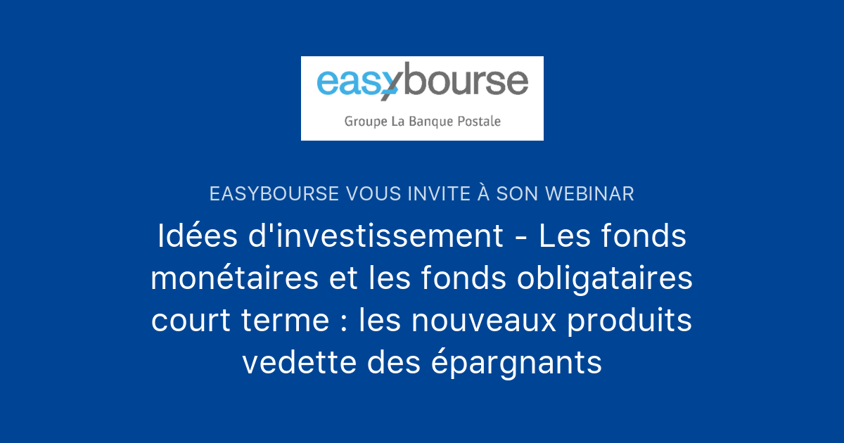 Idées D'investissement - Les Fonds Monétaires Et Les Fonds Obligataires ...