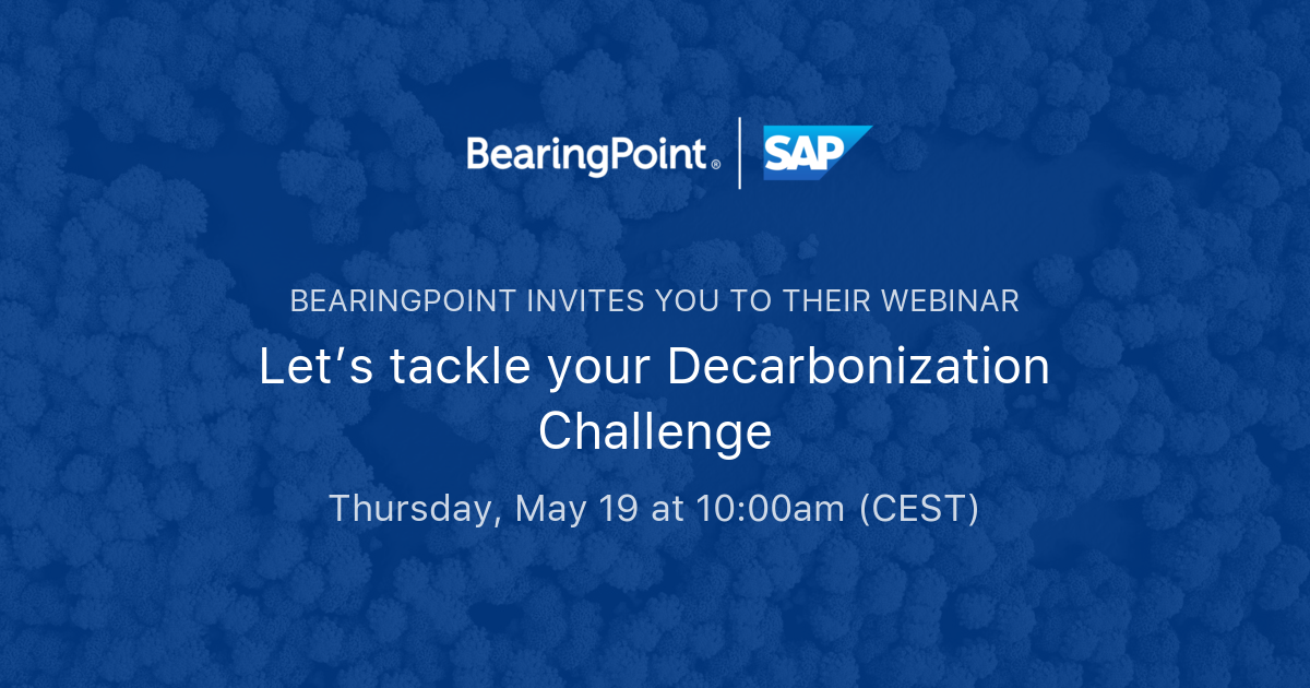 Let’s Tackle Your Decarbonization Challenge | BearingPoint