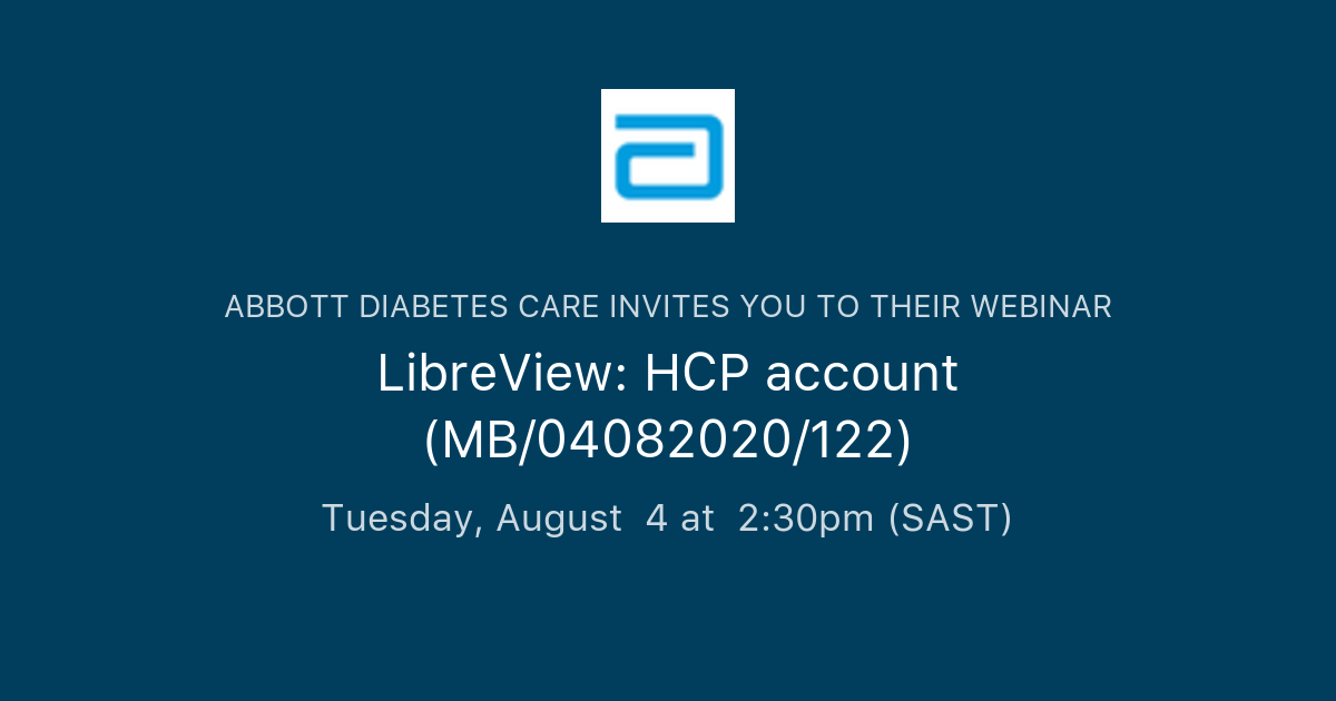 LibreView HCP account (MB/04082020/122) Abbott Diabetes Care