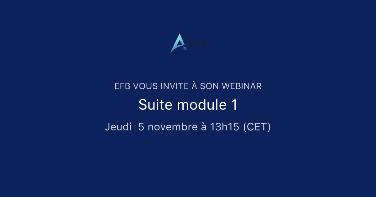 Suite module 1 | EFB