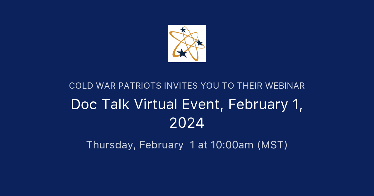 Doc Talk Virtual Event February 1 2024 Cold War Patriots   Og 