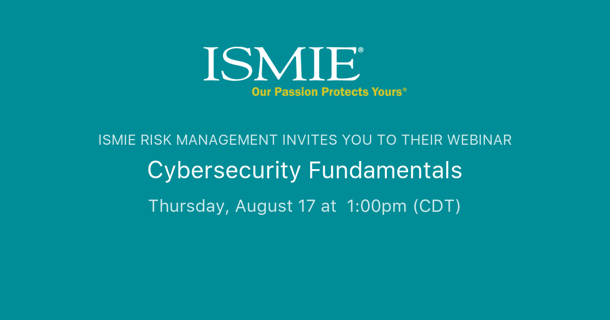 Cybersecurity Fundamentals | ISMIE Risk Management