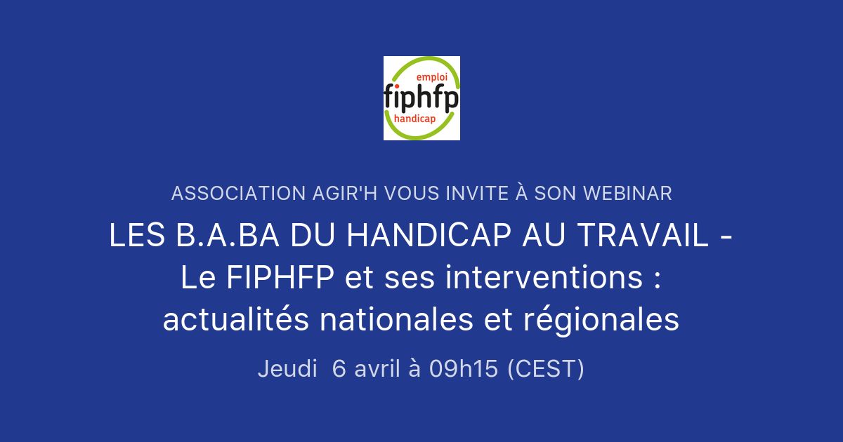 LES B.A.BA DU HANDICAP AU TRAVAIL - Le FIPHFP Et Ses Interventions ...