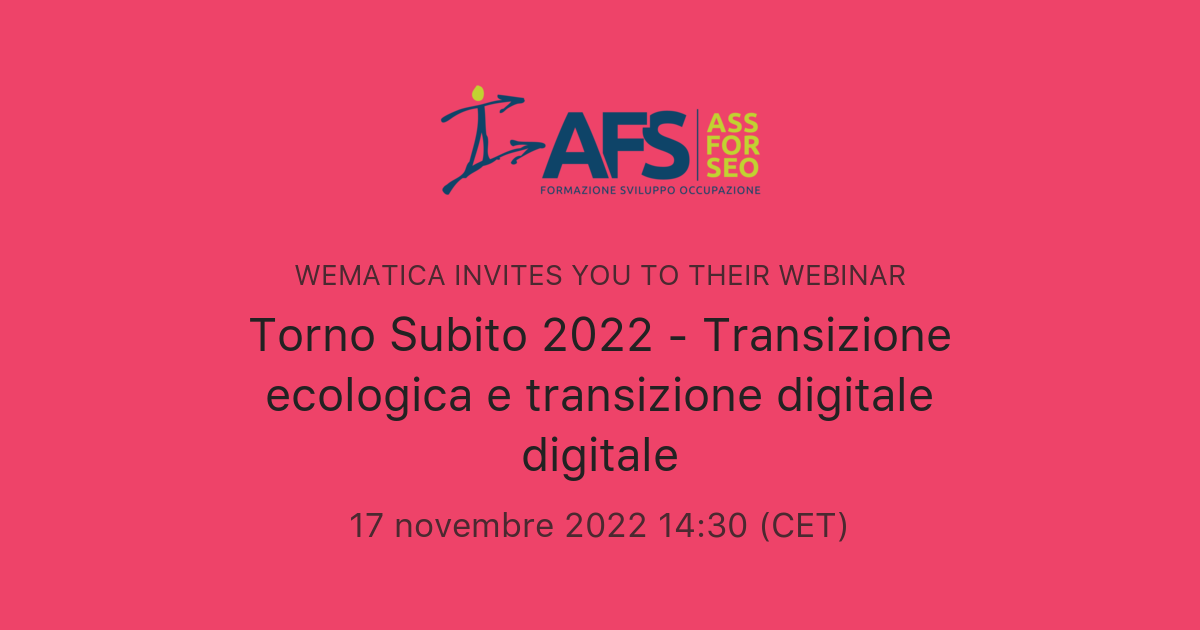 Torno Subito 2022 - Transizione Ecologica E Transizione Digitale ...