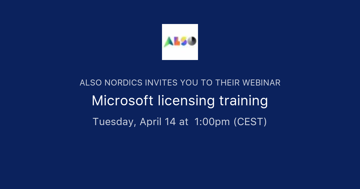 Microsoft licensing training | ALSO Nordics