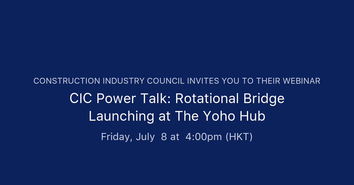 CIC Power Talk Rotational Bridge Launching at The Yoho Hub