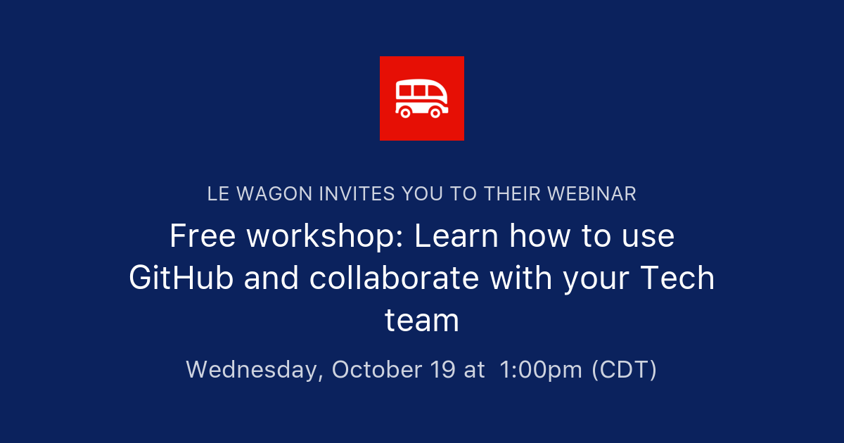Free workshop: Learn how to use GitHub and collaborate with your Tech ...