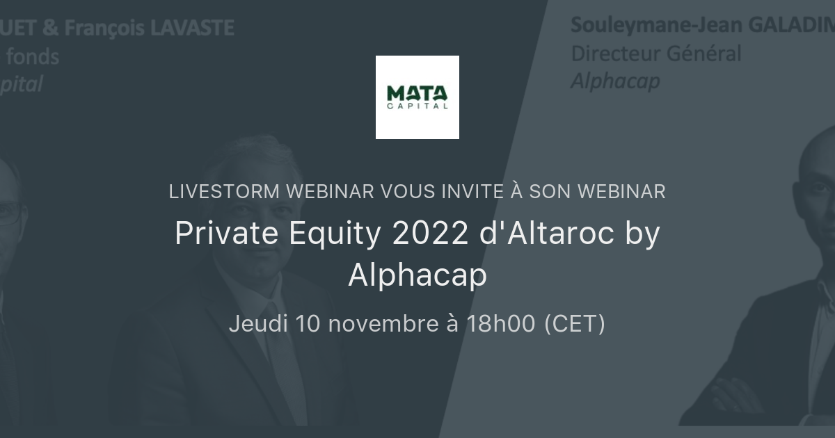 Private Equity 2022 d'Altaroc by Alphacap | Livestorm webinar