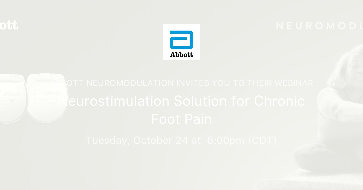 Neurostimulation Solution for Chronic Foot Pain Abbott Neuromodulation