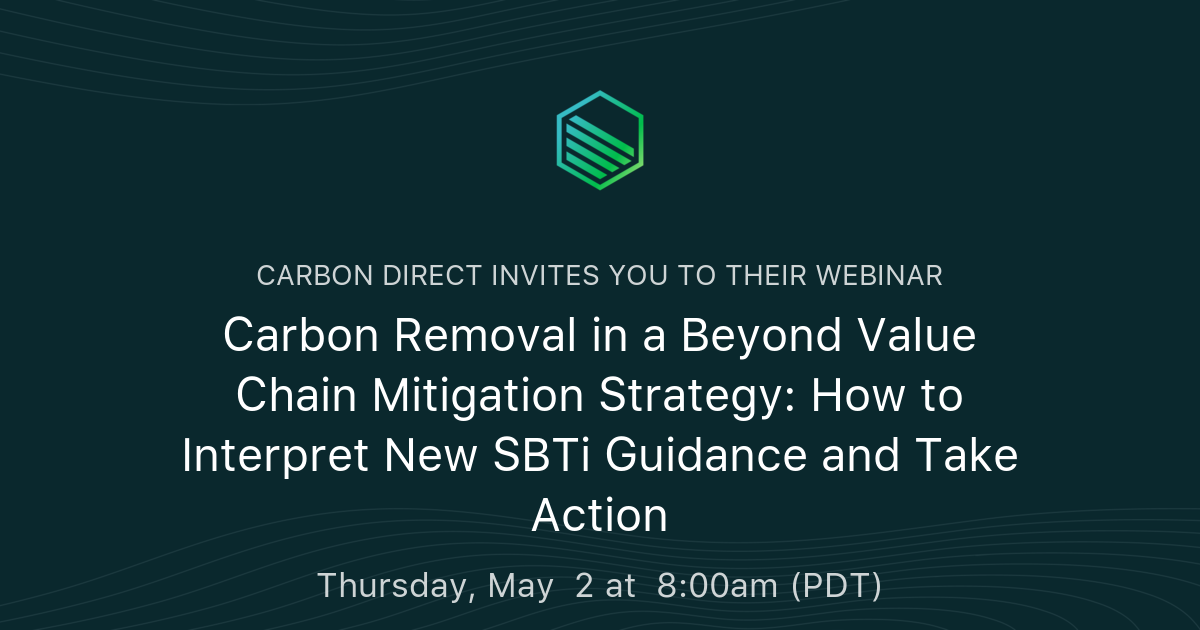 Carbon Removal in a Beyond Value Chain Mitigation Strategy: How to ...