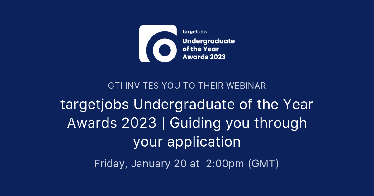 targetjobs Undergraduate of the Year Awards 2023 | Guiding you through ...