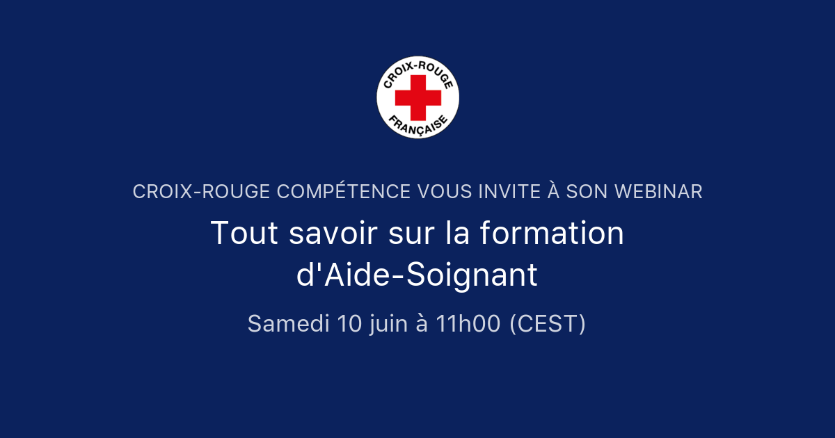 Tout savoir sur la formation d'AideSoignant CroixRouge Compétence