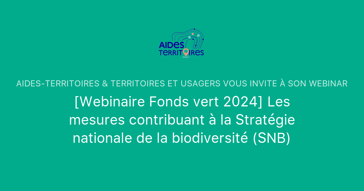 [Webinaire Fonds Vert 2024] Les Mesures Contribuant à La Stratégie ...