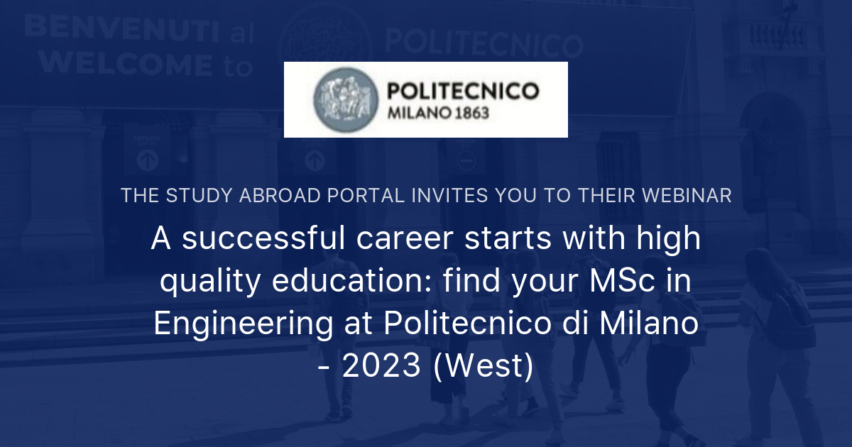 A Successful Career Starts With High Quality Education: Find Your MSc ...