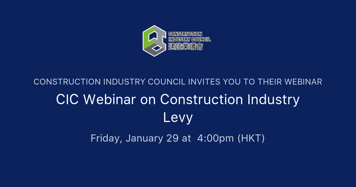 CIC inar on Construction Industry Levy Construction Industry Council