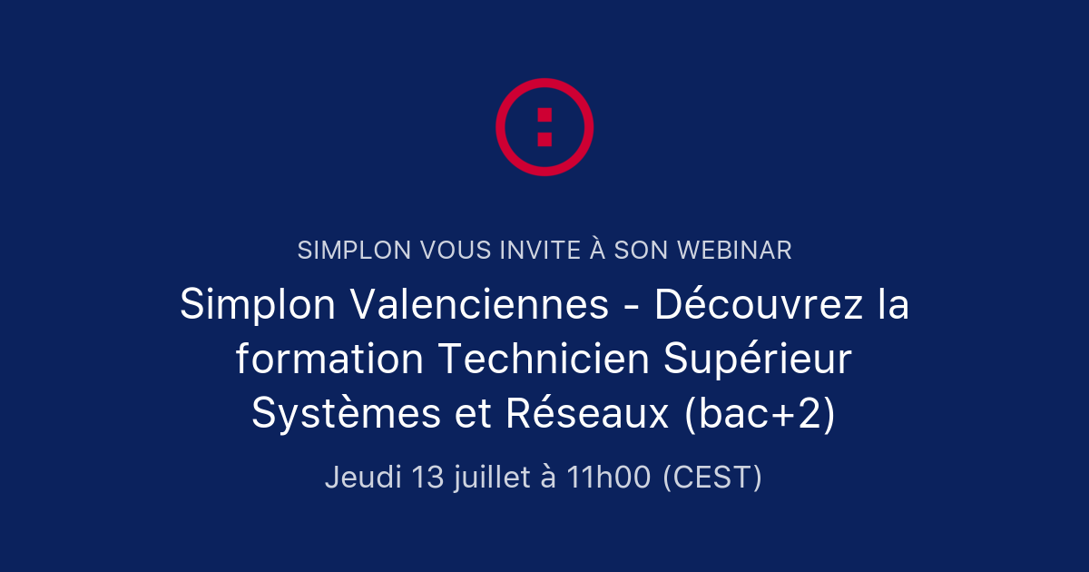 Simplon Valenciennes - Découvrez la formation Technicien Supérieur ...