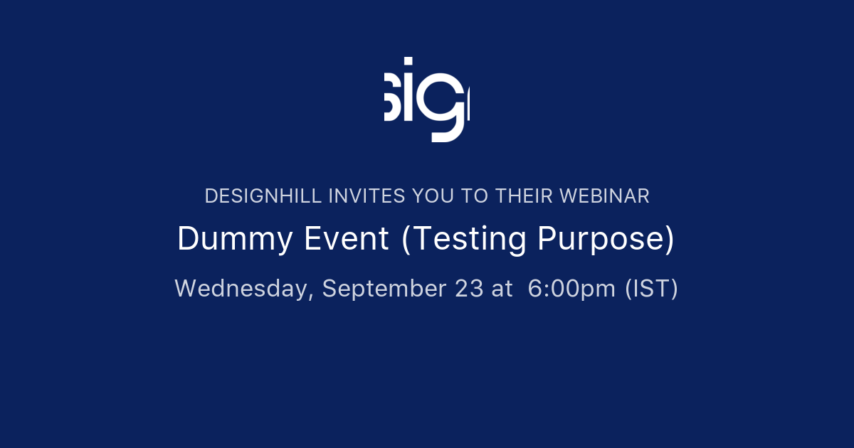 Dummy Event (Testing Purpose) Designhill